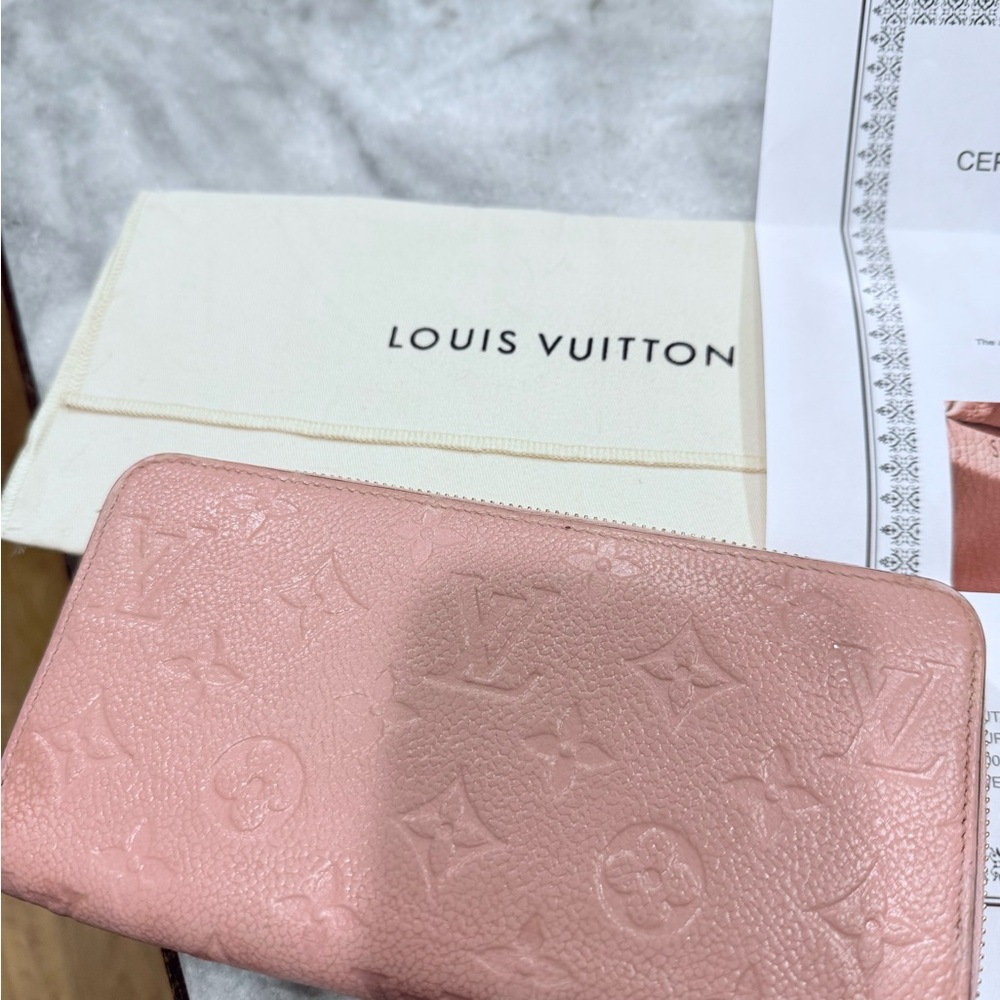 Louis Vuitton Rose Poudre Pink Monogram Embossed Wallet Empreinte